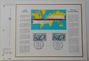 Blatt CEF 1. Tag 145 1970 Luftpost Jean Mermoz & Saint Exupéry - Bild 1 von 1