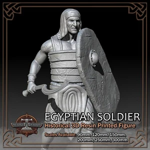 Antiguo soldado egipcio - modelo de figura impresa en resina 3D - escala 90 mm a 300 mm - Imagen 1 de 13