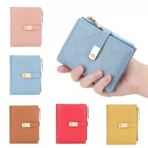 Small Wallet for Women Leather Credit Card Holder Bifold Mini Purse Pocket Bag - Picture 1 of 16