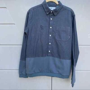 DIAMOND SUPPLY CO MEN SERIF OXFORD MIX WOVEN SHIRT (BLUE / GRAY) SZ M - Picture 1 of 6