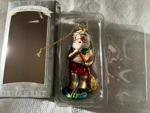 Island Heritage STAND-UP PADDLE SANTA Hand Painted Glass ORNAMENT in Box - Picture 1 of 4