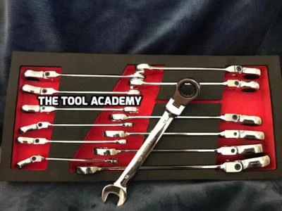 BRITOOL MARQUE OF SKILL Britool Hallmark 8mm - 21mm Flexi Ratcheting Spanner Wrench Set in Foam