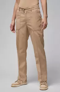 Nike Womens Jordan Size Large Tan Brown Twill Utility Pocket Pants Standard NWT - Picture 1 of 6