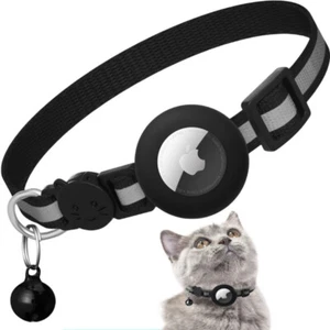 Black Airtag Cat Collar with Bell Safety Buckle on Sale-Great for Pet Companions - Picture 1 of 9