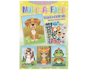 Machen Sie ein Gesicht verrückte Tiere Aufkleber Aktivitätsbuch - 16 Gesichter & Tonnen Aufkleber! - Bild 1 von 8