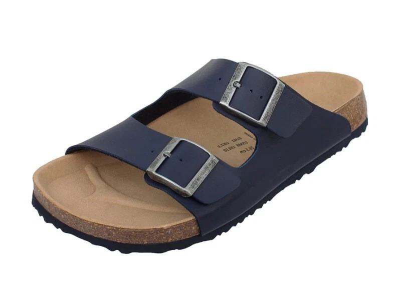 Loki Oskar Sandalen Blau Größe 45 - veganer Hausschuh Herren (BT-LO201030-45)