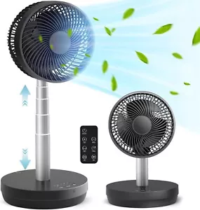 Oscillating Fan Foldable Pedestal Fan - Rechargeable Battery Standing Table Fan - Picture 1 of 7