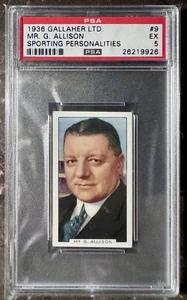 1936 Gallaher LTD. Sporting Personalities #9 George Allison Arsenal PSA 5 - Picture 1 of 2