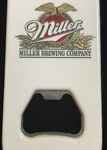 Beer Bottle Opener White Plastic Hang Hole Miller Brewing Company 6-1/2” Tall - Picture 1 of 7
