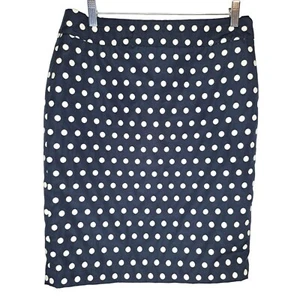 Ann Taylor Blue/White Sz. 6 Polka Dot Skirt A - Picture 1 of 4