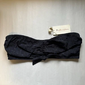 NWT For Love & Lemons Women’s Black Lace Bandea Crop Top with Bow Detail Large - Picture 1 of 11