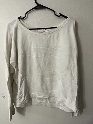 H&M LOGG Womens Sz XL Sweater White Long Sleeve Crew Neck Pullover - Image 1 of 4