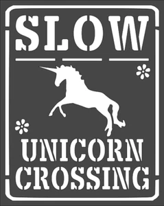1- 8x10 inch Stencil, (NC-35) Unicorn Crossing (6mil) - Picture 1 of 2