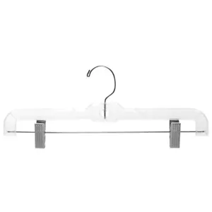 14 inch Swivel Clear Plastic Adjustable clips Skirt and Pants 20 Hangers - Picture 1 of 1