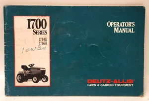 1991 Deutz-Allis 1700 Serie 1714G 1716H Rasentraktor Bedienungsanleitung - Bild 1 von 16