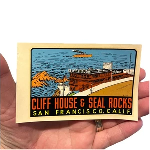 Calcomanía de colección San Francisco California Cliff House sello rocas 3x4 Lindgren Turner - Imagen 1 de 1