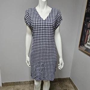 Mo:vint by Anthropologie Gingham-Kleid mit Bindeband dunkelblau/weiß Größe Small - Bild 1 von 11