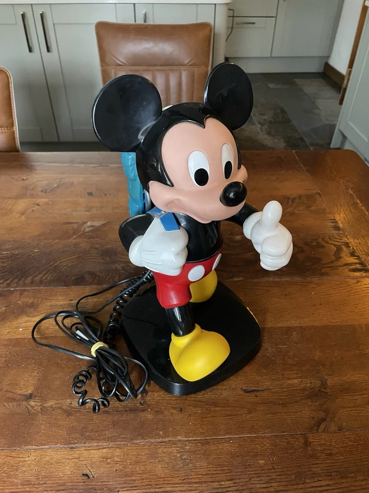 Vintage Disney 1986 Tyco Mickey Mouse Backpack Push Button Landline Telephone - Image 1 of 4