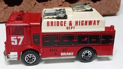 Matchbox 1991 Mack Auxiliary Power Truck Bridge & Highway Dept Fire Rescue Dept. - Image 1 of 4