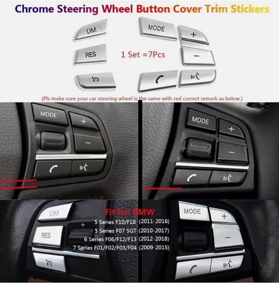 For BMW Car Steering Wheel Switch Button Cover Trim for F10 F07 F06 F01 Series - Image 1 of 4