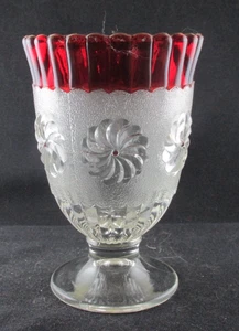 EAPG RUBY STAINED CLEAR US GLASS CELERY VASE BRYCE FACTORY 1894 6.25IN HTF - Picture 1 of 3