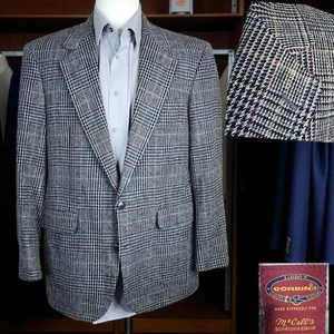 Corbin Vintage Blazer Jacket Mens 40R Multicolor Plaid Tweed - Picture 1 of 11