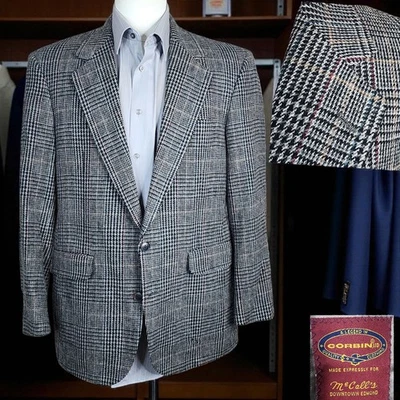 Corbin винтажный Blazer куртка мужская 40R многоцветный клетку твид - Изображение 1 из 4
