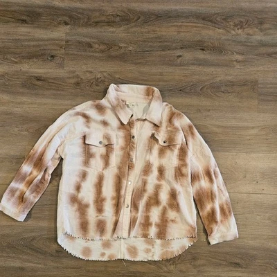 143 Story Corduroy Tie-Dye Button-Up Shacket - Image 1 of 4