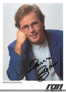 Reinhold Beckmann Autogrammkarte ran SAT1 Fussball Moderator 90er Jahre - Picture 1 of 2