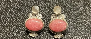 SAJEN ROSENQUARZ STERLINGSILBER OHRSTECKER - Bild 1 von 2