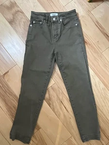 Damen Junior Hafer New York Gr. 25 grün hoher Bund gerade geschnitten Jeans Baumwolle - Bild 1 von 8