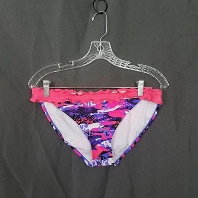 Parte inferior de bikini Op grande (11/13) tiro alto púrpura rosa camuflaje volante Foto 1 de 4