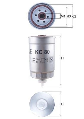 MAHLE KC80 FUEL FILTER - Image 1 of 2