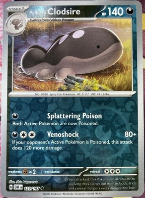 Paldean Clodsire Reverse Holo - 129/197 - Obsidian Flames Pokemon 2023 - Image 1 of 3