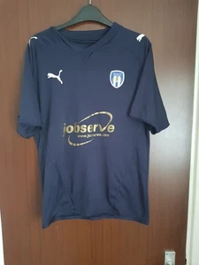 Camiseta de fútbol visitante Colchester United FC Navy 2009-2010 talla S Jobserve dorada - Imagen 1 de 9