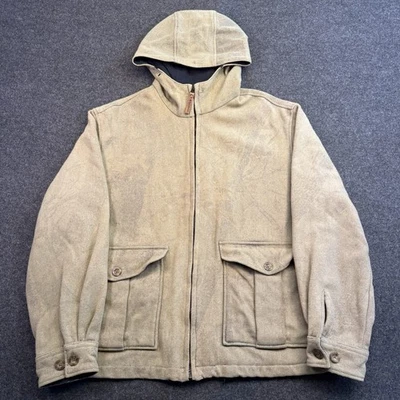 Woolrich Mens Camouflage Hooded Jacket Full Zip Button Pockets Coat *Distressed - Image 1 of 4