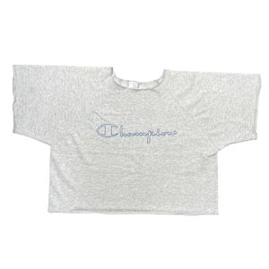 Champion Grey Sweatshirt 90s Vintage Cropped Jumper Womens Large - Picture 1 of 5