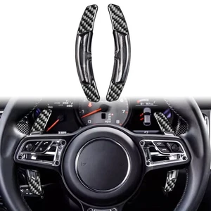Carbon Fiber Steering Wheel Shift Paddle Cover For Porsche Panamera/Macan/718 - Picture 1 of 5