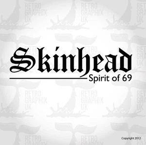 Skinhead Sticker Decal Scooter side panel Spirit of 69 200mm Skin Stickers Ska - - Picture 1 of 4