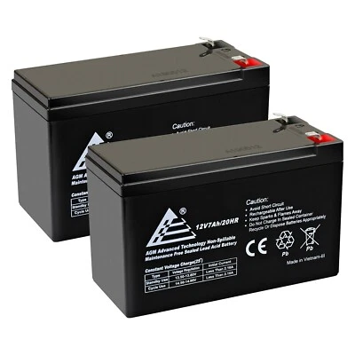 2pk: Replacements for 7Ah or 8Ah Leoch Peg Perego DJW12-8HD 12V-7AH/20HR Battery - Image 1 of 4