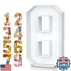 Paready 13.78'' Fillable Cardboard Number 8, Tray Charcuterie Number Mache 8, - Picture 1 of 5