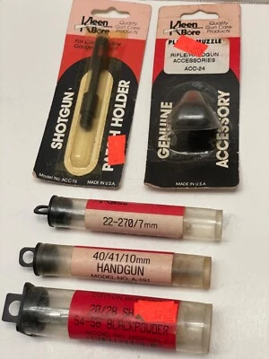 Kleen bore gun cleaning supplies, 3 phosphor bronze bore brushes, 2 patch holder - Image 1 of 4