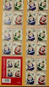 3 Booklets x 20 = 60 Of HOLIDAY ORNAMENTS SANTA 37¢ Stamps. #3883-3886 FV 22.20 - Picture 1 of 3