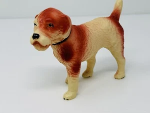 Vintage Japan Celluloid Dog With Collar Red White Figure Figurine 5" - Picture 1 of 8