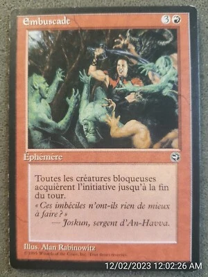 French MTG  Ambush Homelands UNPLAYED Magic the Gathering CARD (DS3D1A1)........ - Image 1 of 4