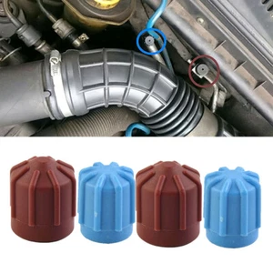 4pcs Car A/C System Valve Cap Air Conditioning Valve Core Set Valve Dust Cover - Foto 1 di 14
