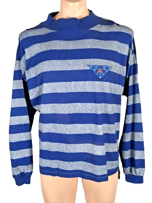 Vintage Rare Surf Skate Snow Quiksilver Striped Blue Gray L Large USA - Image 1 of 4