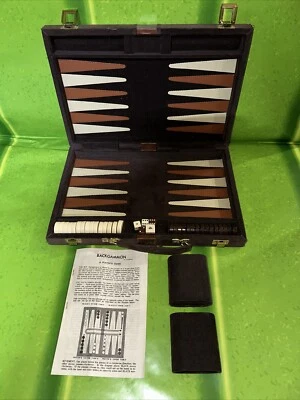 Vintage Cardinal Backgammon Set- Brown Corduroy Case VGC - Image 1 of 4