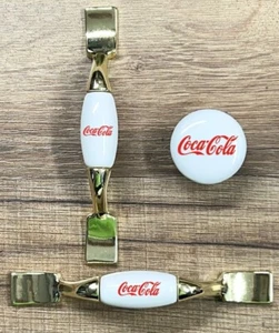 Coke Cola Brass or Chrome or Knob white kitchen cabinet handle ceramic - Picture 1 of 6
