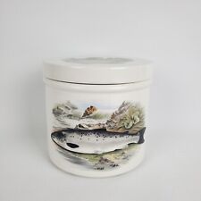 Portmeirion Compleat Angler British Fishes AJ Lydon Salmon Porcelain Canister
